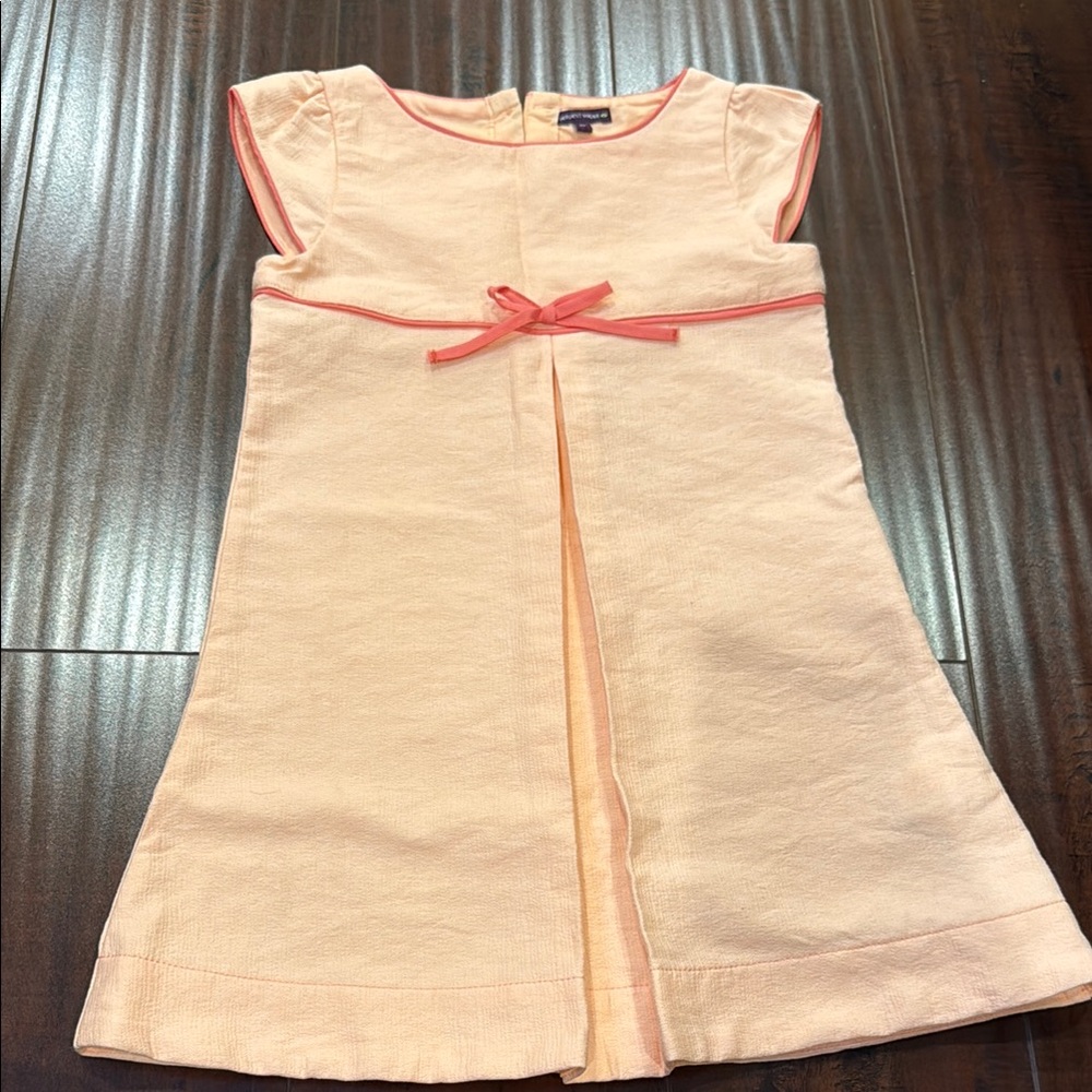 Peach Kids Dress with Coral Accents